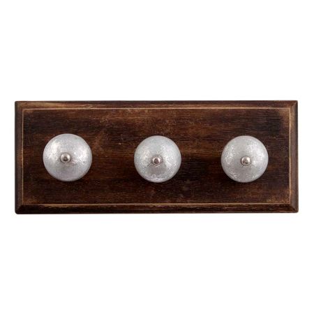 Silver Ceramic Wooden Hooks